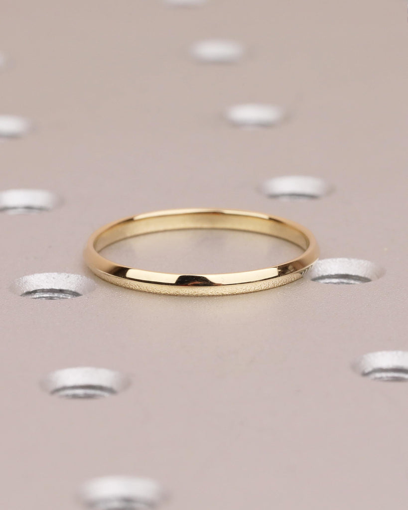 Dainty Wedding Band Women, Slim 18k Solid Gold Stacking Ring image #5