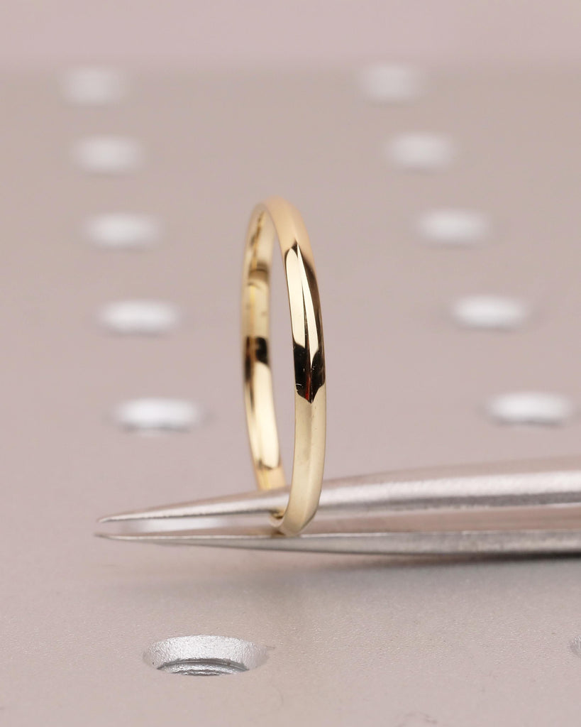 Dainty Wedding Band Women, Slim 18k Solid Gold Stacking Ring image #10