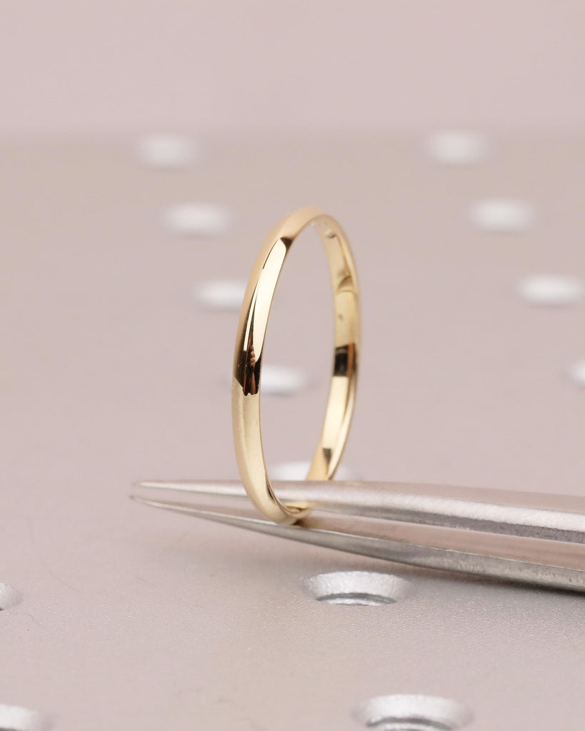 Dainty Wedding Band Women, Slim 18k Solid Gold Stacking Ring image #4