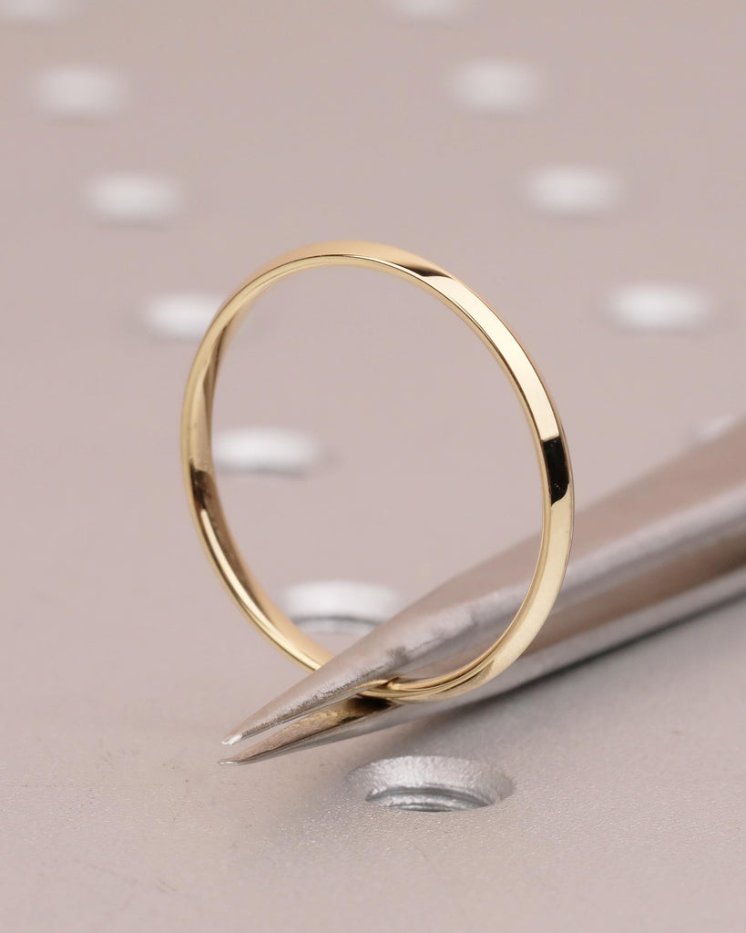Dainty Wedding Band Women, Slim 18k Solid Gold Stacking Ring image #8