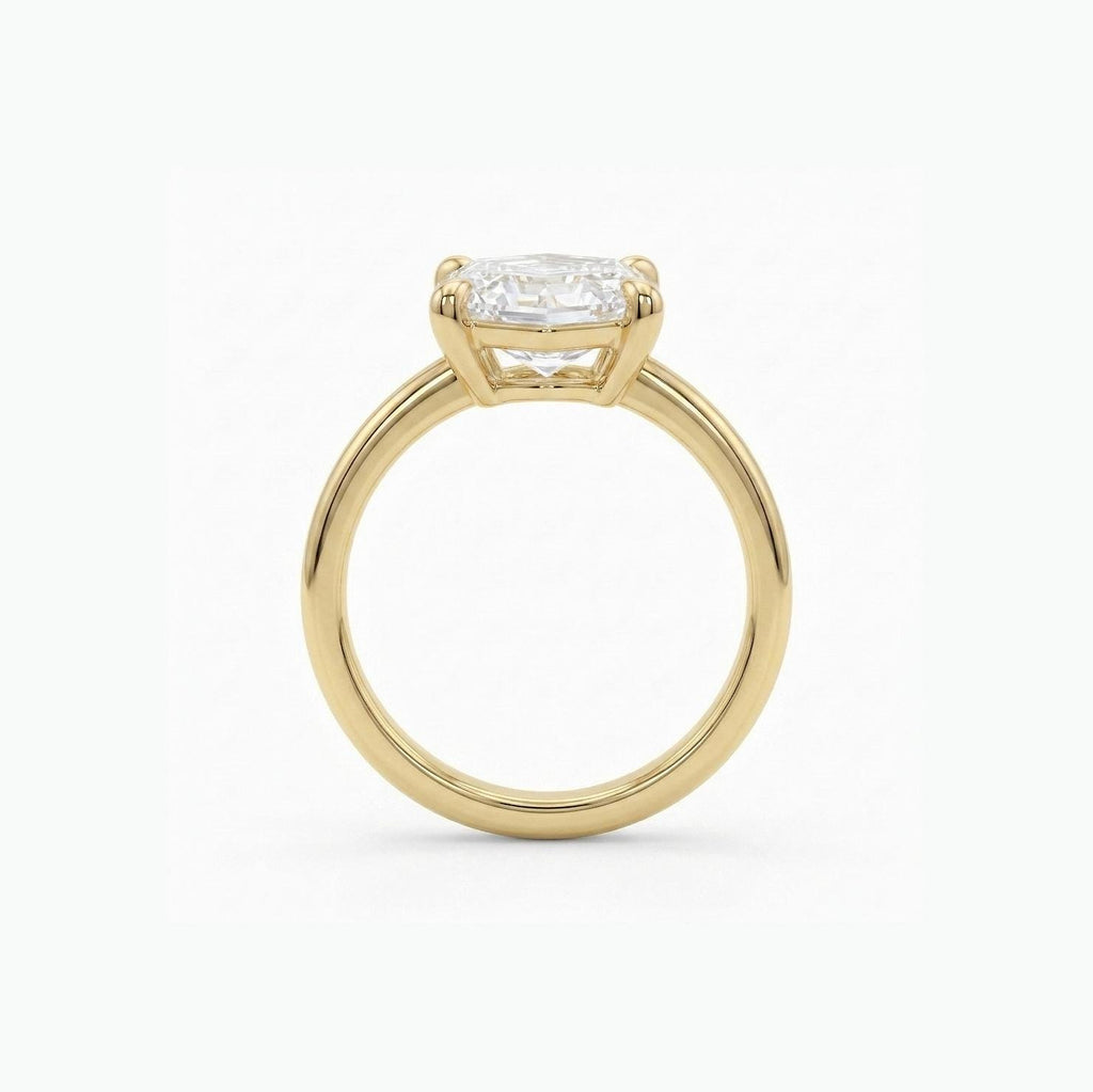 Hexagon cut Moissanite Custom Engagement Ring | 14K Yellow Gold Wedding Bands for Women  | Unique Anniversary Gift image #5