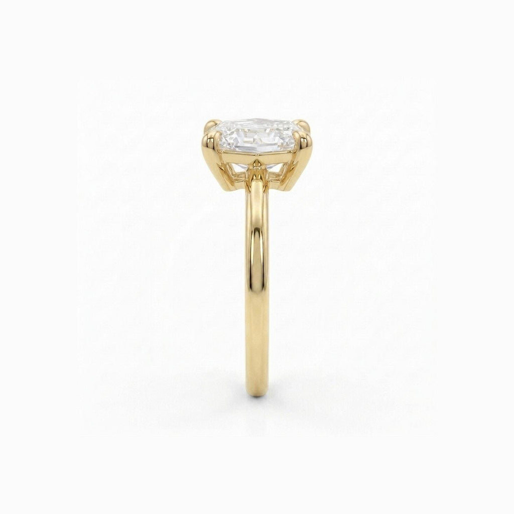 Hexagon cut Moissanite Custom Engagement Ring | 14K Yellow Gold Wedding Bands for Women  | Unique Anniversary Gift image #4