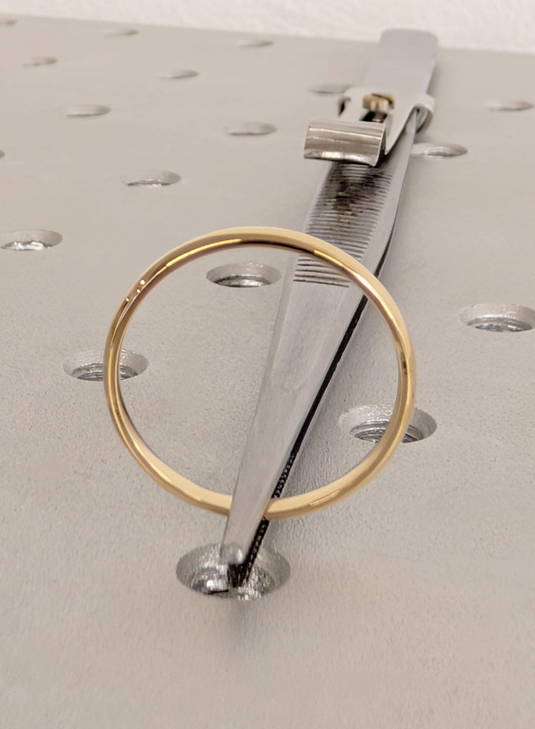 18k Solid Gold Thin Stacking Ring, Dome 2mm Wedding Band, Minimalist Jewelry, Polished Finish, Comfort Fit image #3