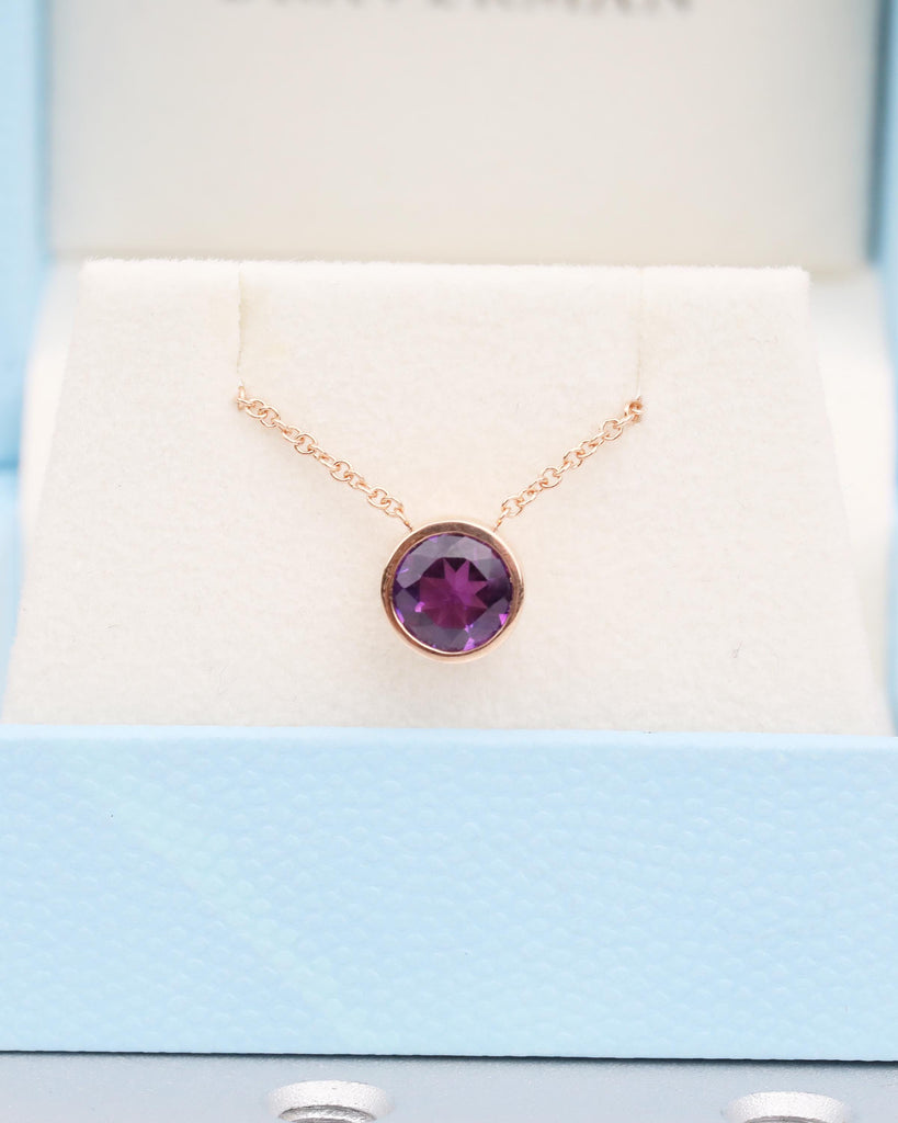 Round Amethyst Necklace Pendant