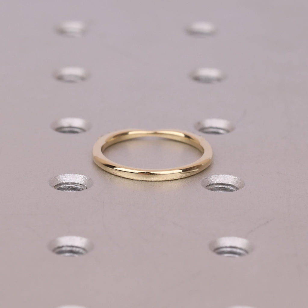Dainty Diamond Wedding Bands For Women | 14k Yellow Gold Nesting Band Stacking Ring | Unique Bridal Jewelry Gift image #5