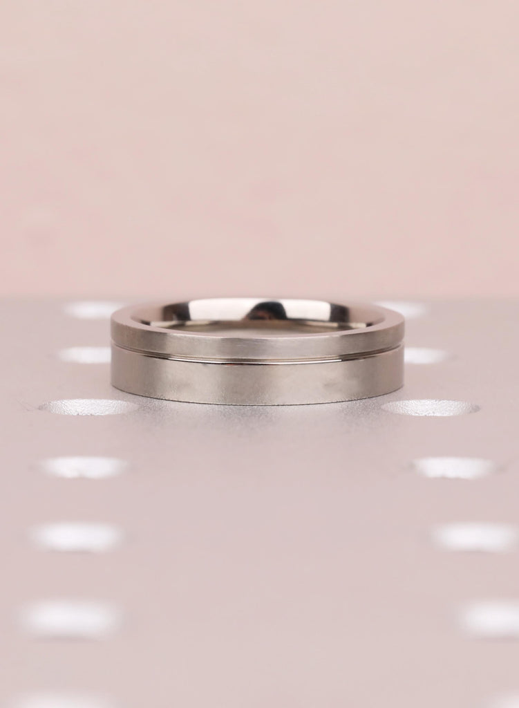 Titanium Ring, 5mm Brushed Titanium Band, Titanium Wedding Band, Men's Wedding Ring, Men's Ring, Titanium Wedding Ring, His and Hers Ring image #3