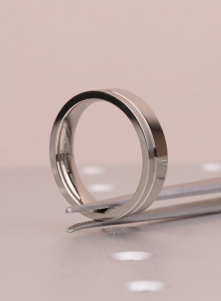 Titanium Ring, 5mm Brushed Titanium Band, Titanium Wedding Band, Men's Wedding Ring, Men's Ring, Titanium Wedding Ring, His and Hers Ring image #5