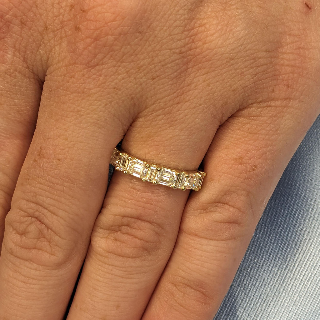 14k Yellow Gold Lab Created Diamond Wedding Ring | Wedding Anniversary Gift for Her