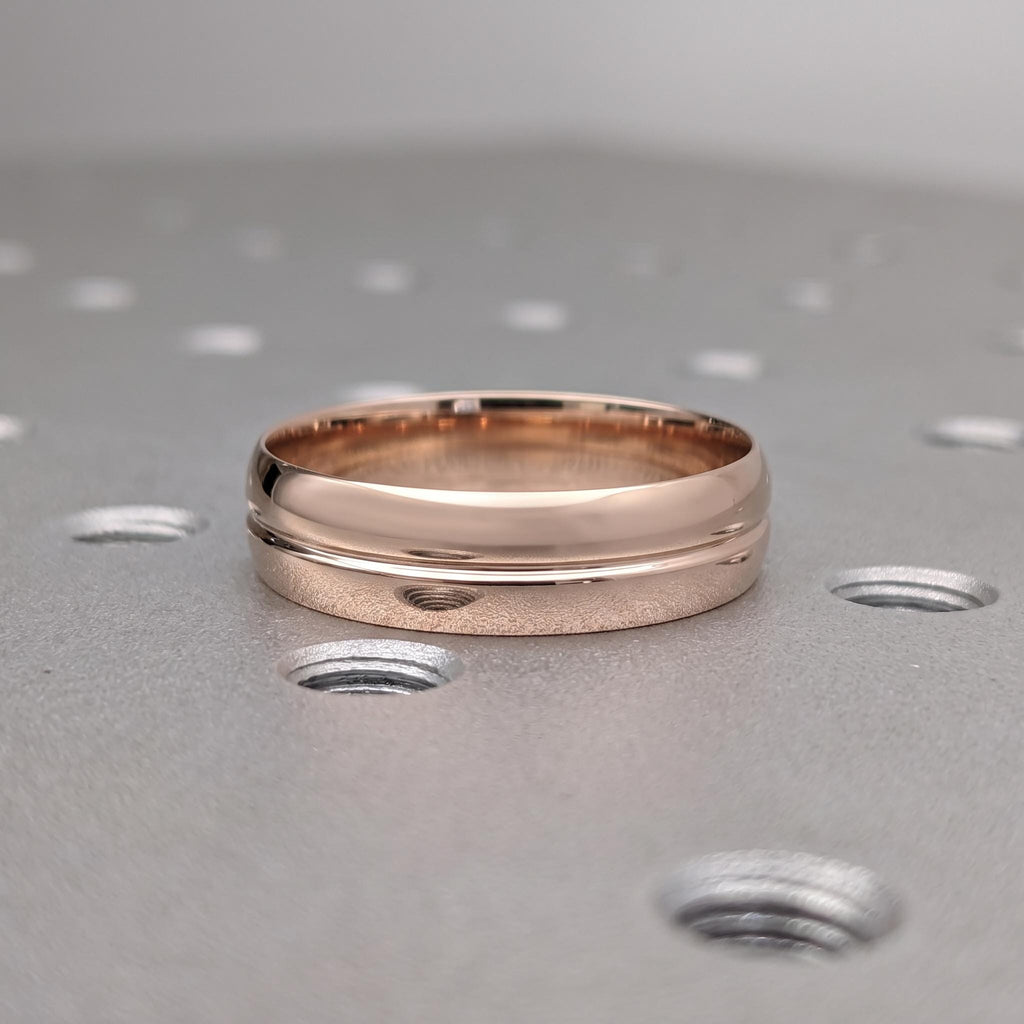 14k Rose Gold Mens Wedding Band | 6MM Plain Gold Ring for Him | Birthday Anniversary Gift for Boyfriend image #6