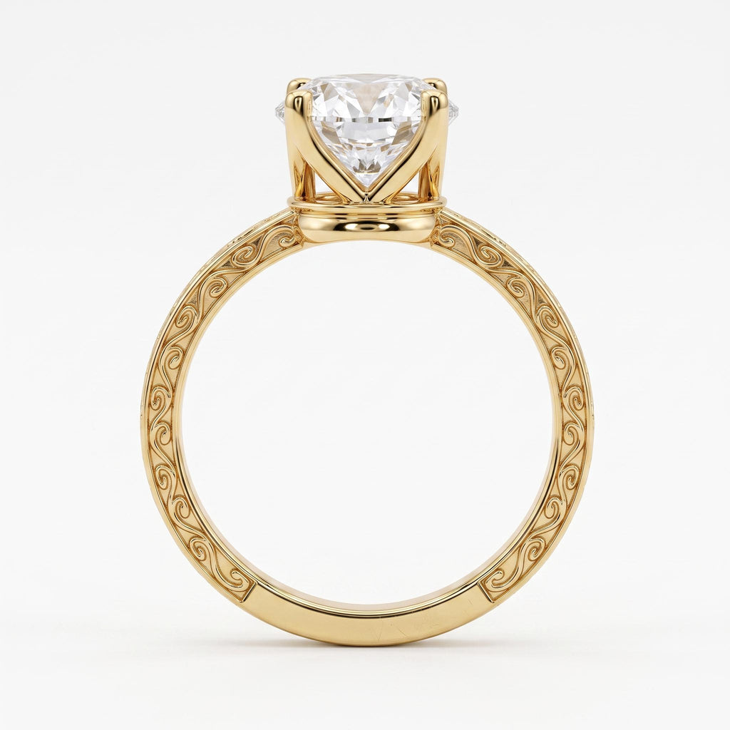 Oval Moissanite Art Deco Promise Ring for Women | Custom Engagement Ring | Solid Gold or Platinum Antique Proposal Ring image #4