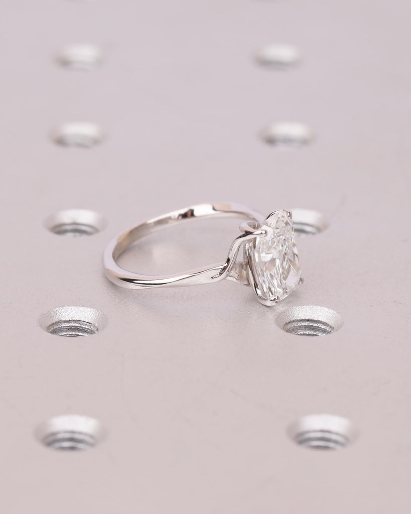 IGI Certified Lab Created Diamond Engagement Ring, Cushion Cut 14k White Gold Ring image #4