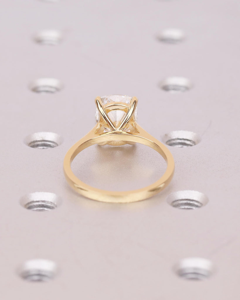 Lab Grown Diamond Engagement Ring, 18k Yellow Gold Elongated Cushion Cut Ring image #6