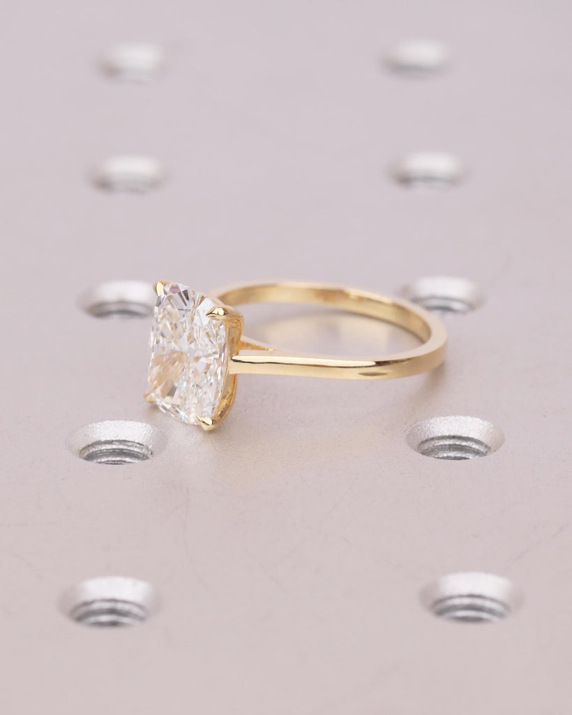 IGI Certified Lab Diamond Ring, Elongated Cushion Cut Solitaire Engagement Ring, Minimalist Jewelry, Dainty 18k Gold Promise Rings for Her image #9