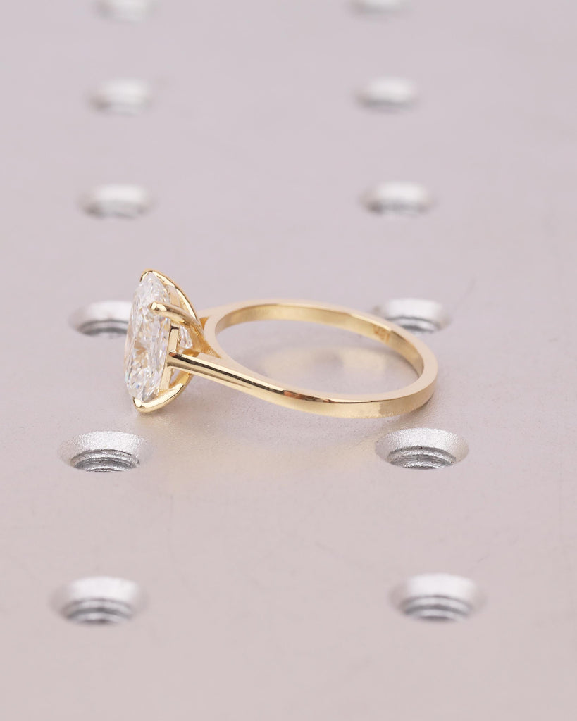 IGI Certified Lab Diamond Ring, Elongated Cushion Cut Solitaire Engagement Ring, Minimalist Jewelry, Dainty 18k Gold Promise Rings for Her image #17