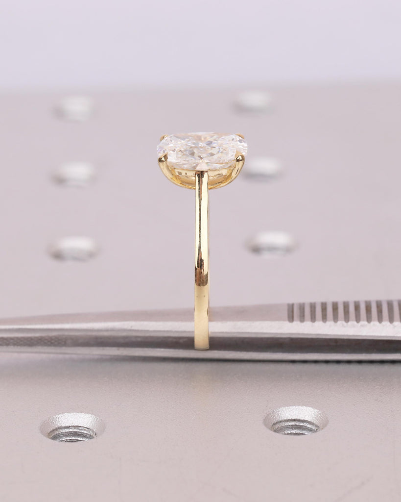 Lab Grown Diamond Engagement Ring, 18k Yellow Gold Elongated Cushion Cut Ring image #5