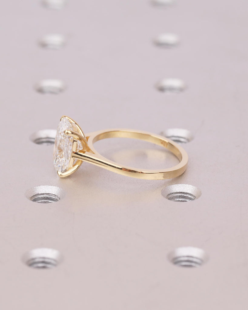 Solitaire Moissanite Ring, 18k Yellow Gold Elongated Cushion Cut Engagement Ring, Unique Wedding Anniversary Rings for Women, Custom Jewelry image #13