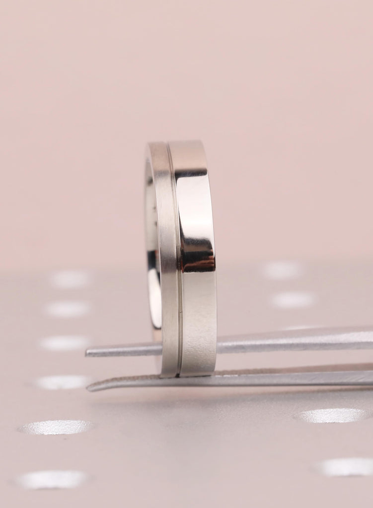 Titanium Ring, 5mm Brushed Titanium Band, Titanium Wedding Band, Men's Wedding Ring, Men's Ring, Titanium Wedding Ring, His and Hers Ring image #4