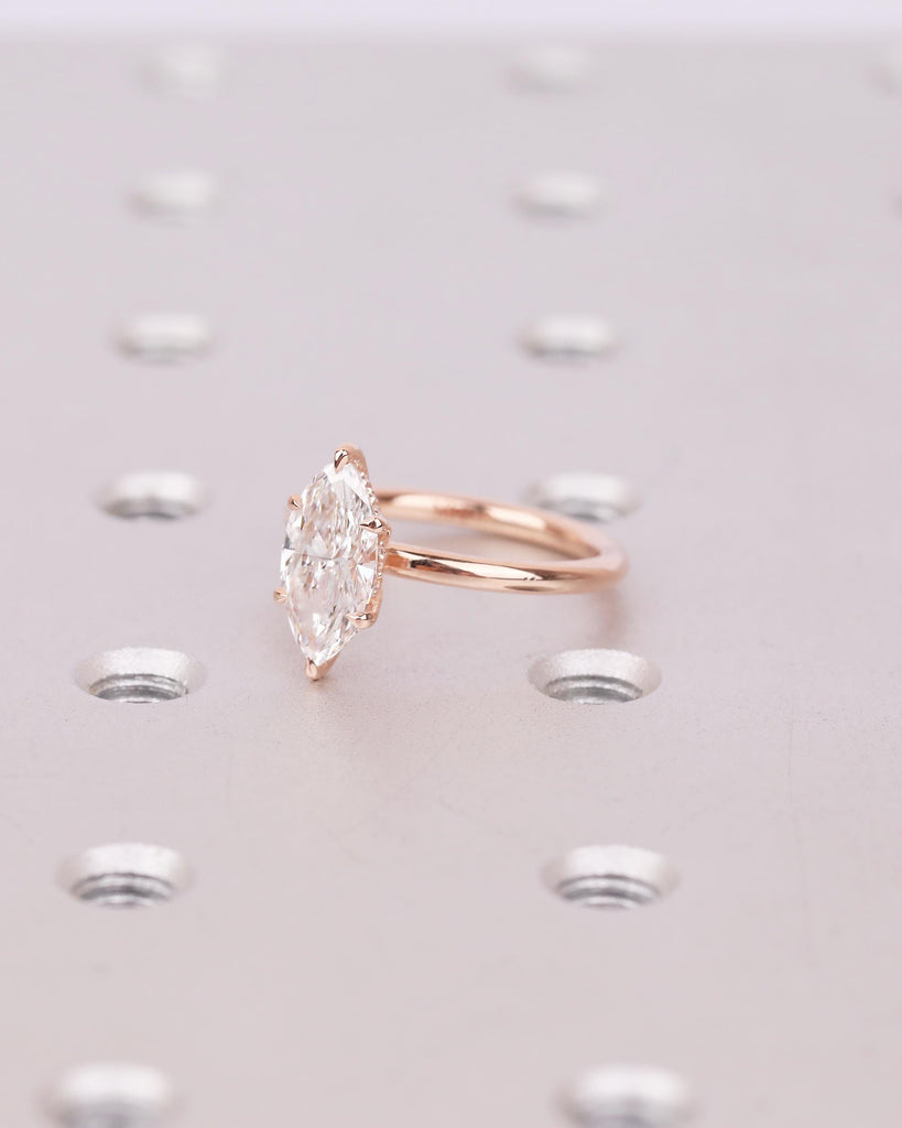 1.5ct Hidden Halo Lab Diamond Marquise Cut Ring