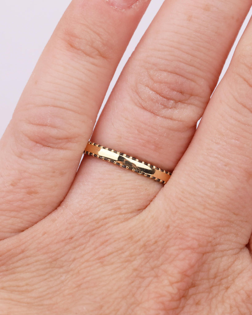 Black Diamond Wedding Band Women, 18k Solid Gold Matching Rings, Two Side Eternity Band image #7