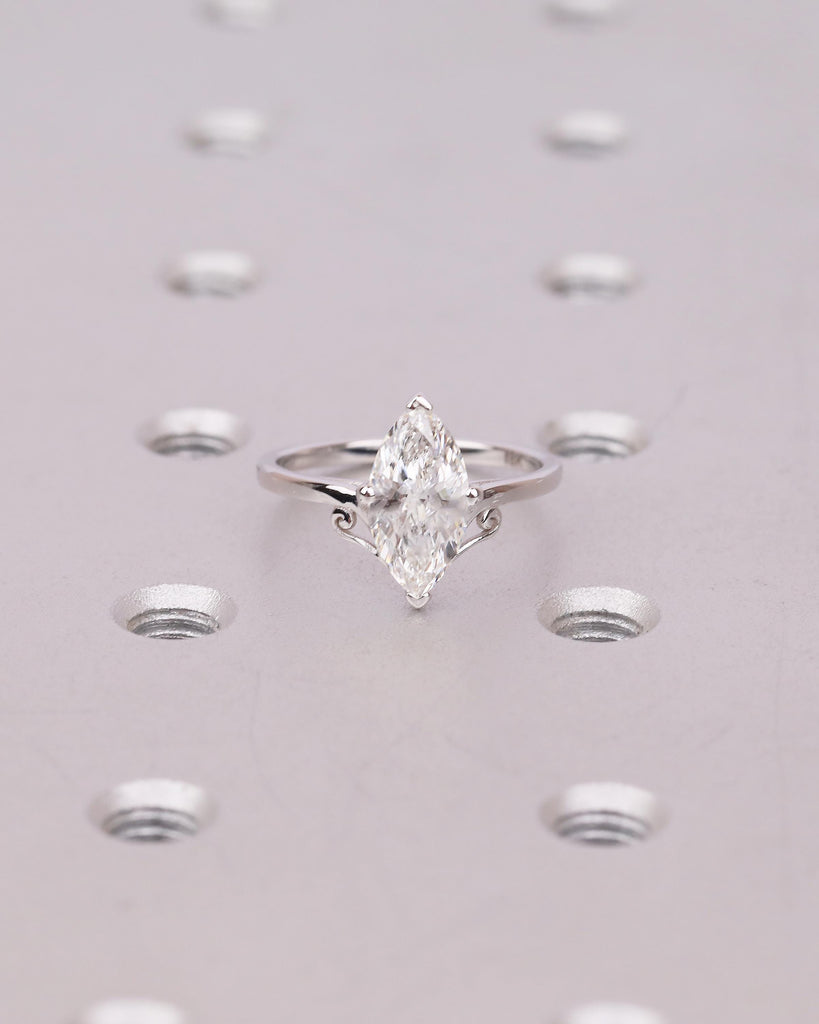 0.5-4ct Marquise Moissanite Solitaire Engagement Ring, Vintage Style Wedding Anniversary Rings, Art Deco 18k Solid Gold Promise Ring for Her image #8