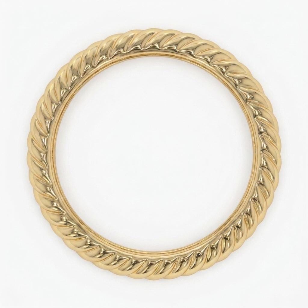 Dome Croissant Ring, 14k Solid Gold Bold Dome Statement Ring for Women, Chunky Gold Ring, Twist Rope Ring Thick Gold Ring, Jewelry for Women image #7