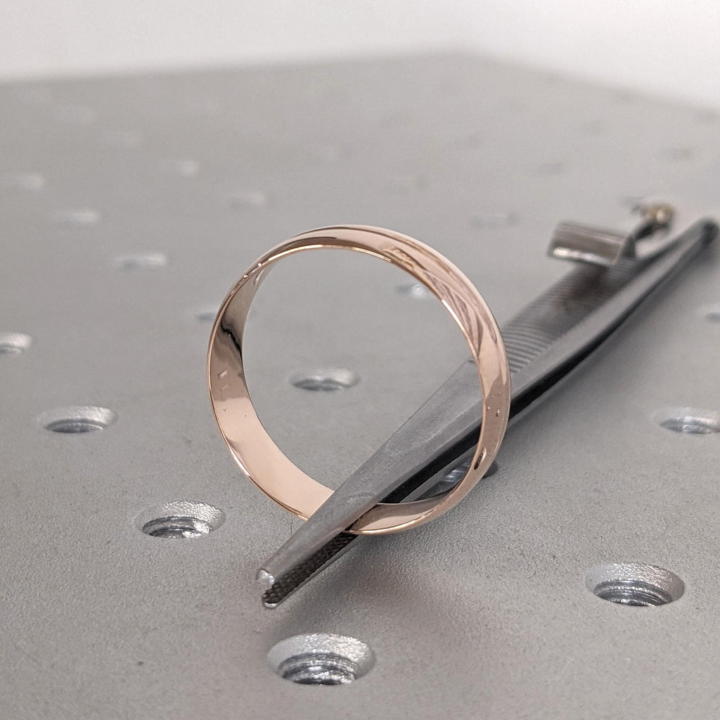 14k Rose Gold Mens Wedding Band | 6MM Plain Gold Ring for Him | Birthday Anniversary Gift for Boyfriend image #5