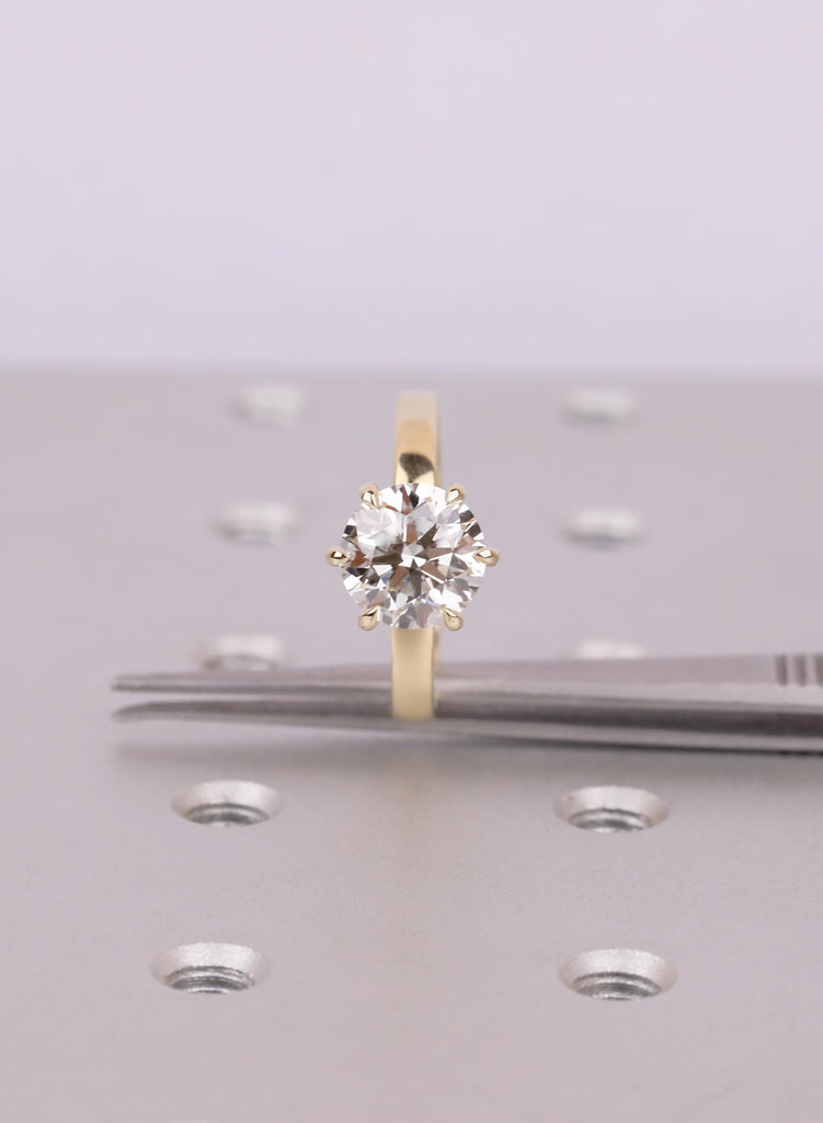 Lab Grown Diamond Engagement Ring: 3ct  IGI Certified Simulated Diamond, 14K Yellow Gold, Hidden Halo image #11