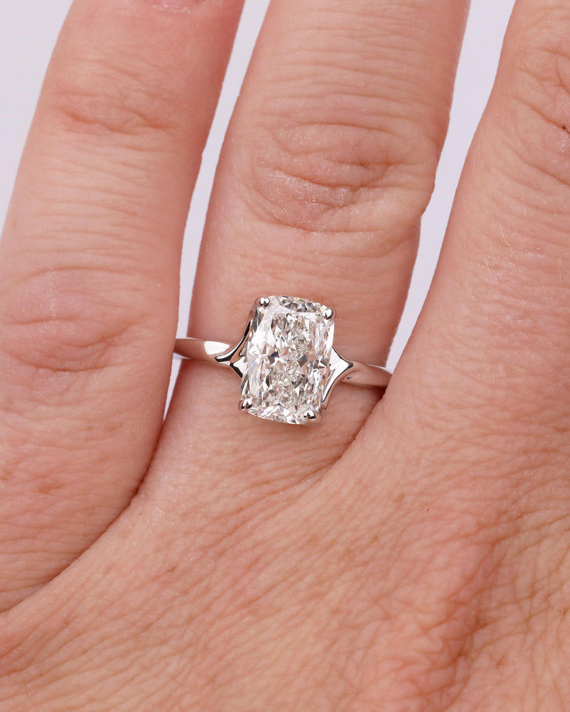 Cushion Cut Moissanite Ring, Solitaire Engagement Ring in 14k White Gold image #16
