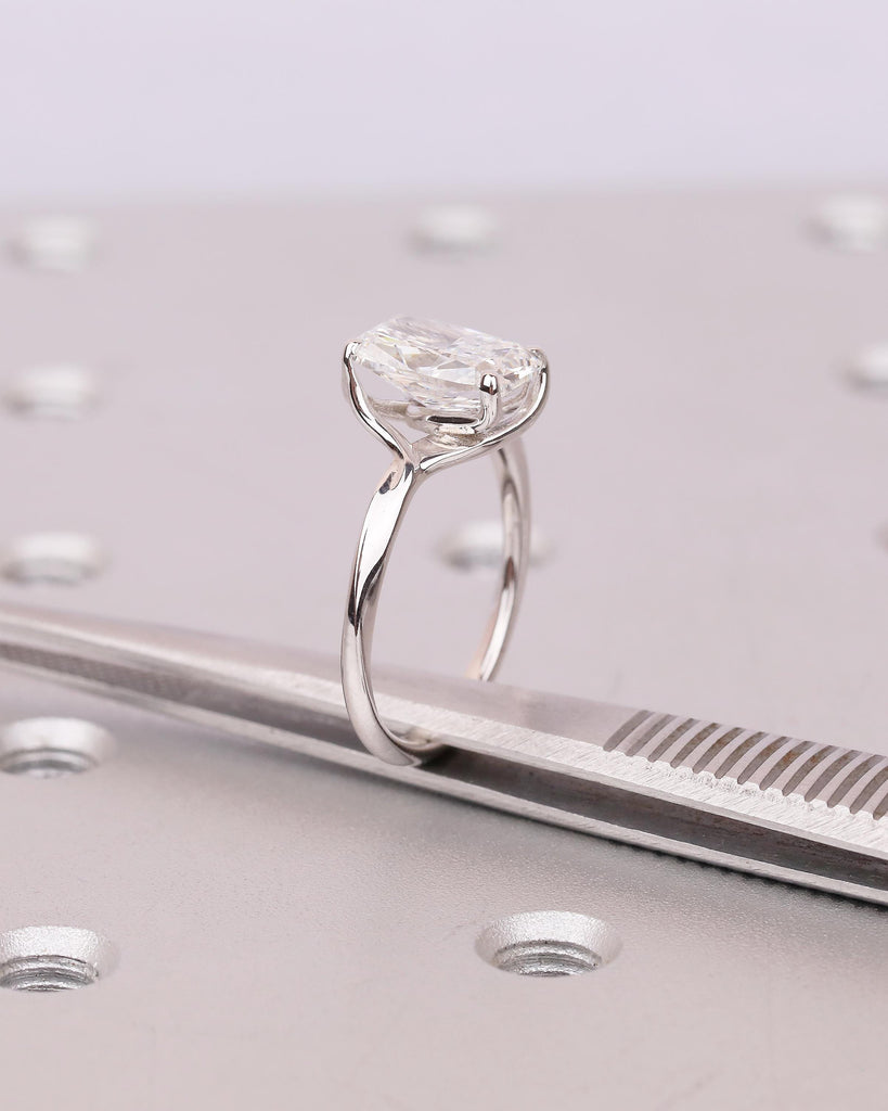 IGI Certified Lab Created Diamond Engagement Ring, Cushion Cut 14k White Gold Ring image #2