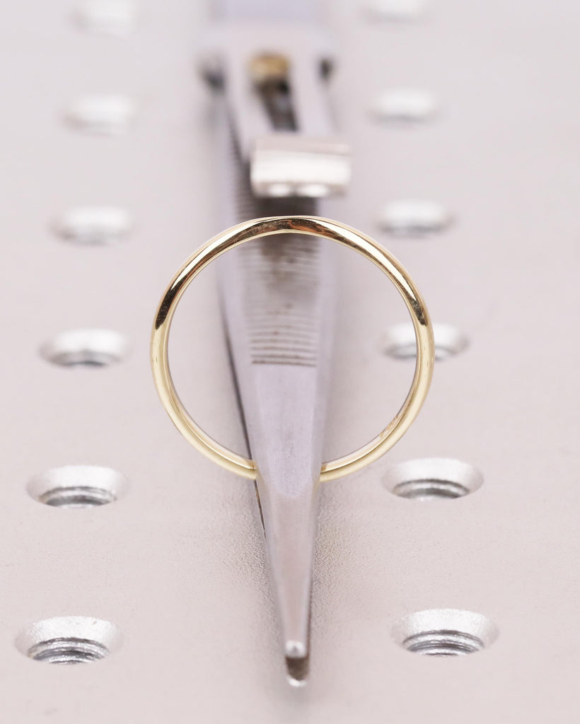 Bow Tie Shaped Gold Wedding Band | 14k White/Yellow/Rose Gold Plain Ring | Pinched Gold Band 2mm | Tapered Wedding Ring | Simple Gold Ring image #10