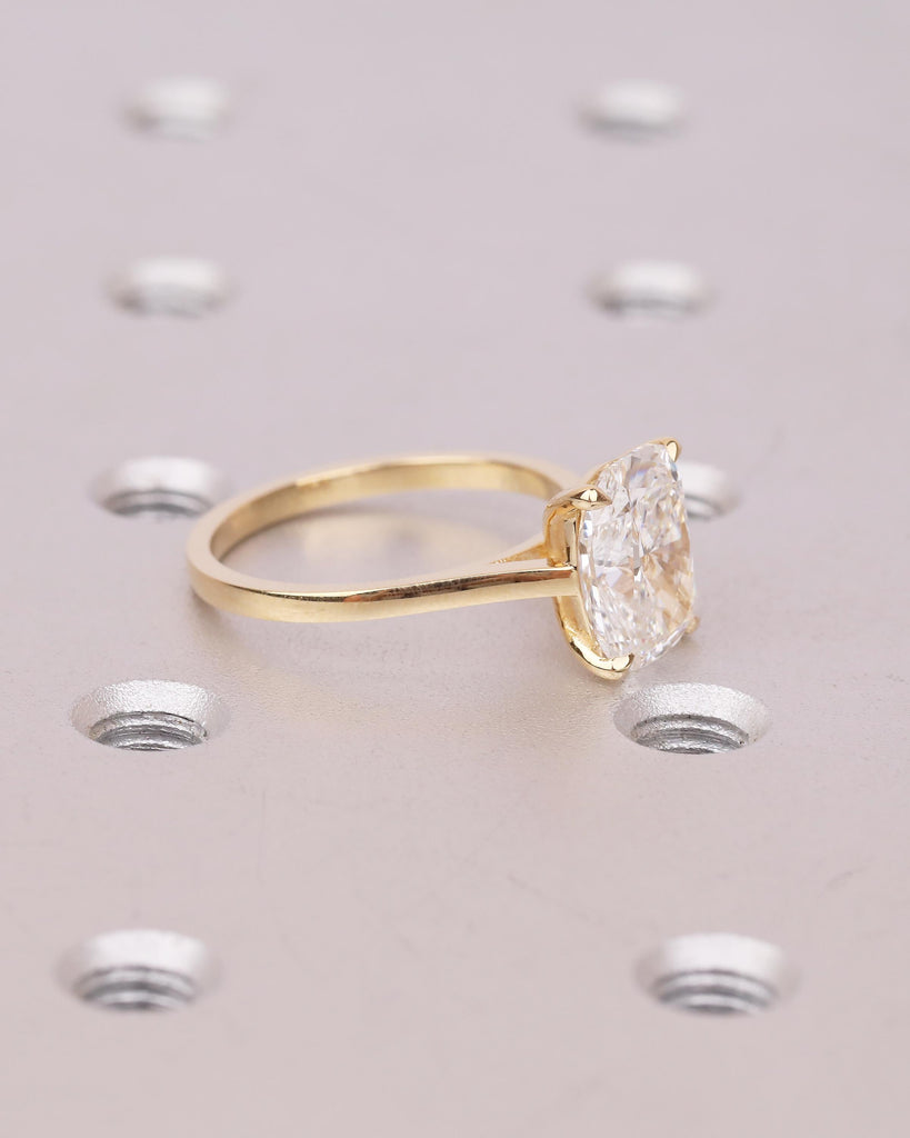 IGI Certified Lab Diamond Ring, Elongated Cushion Cut Solitaire Engagement Ring, Minimalist Jewelry, Dainty 18k Gold Promise Rings for Her image #4
