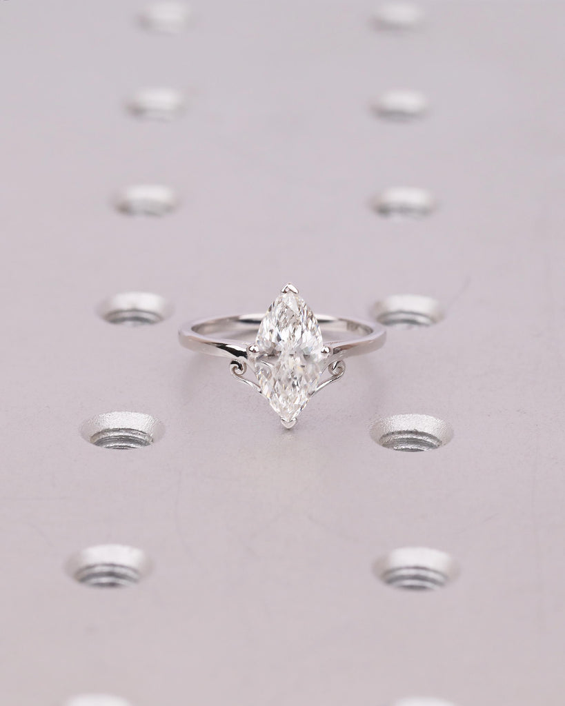0.5-4ct Marquise Moissanite Solitaire Engagement Ring, Vintage Style Wedding Anniversary Rings, Art Deco 18k Solid Gold Promise Ring for Her image #13