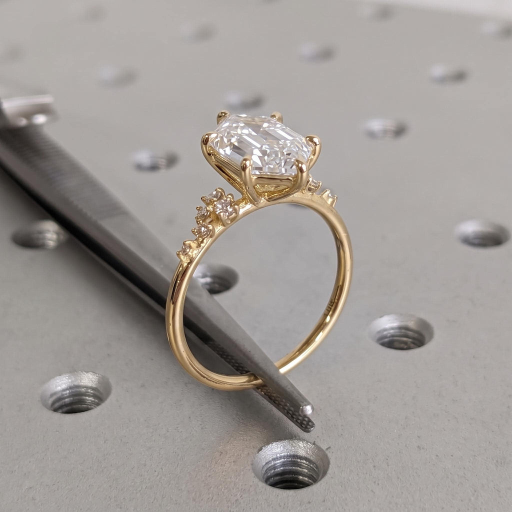 925 Silver or Solid Gold Lab Grown Diamond Proposal Ring | Dutch Marquise cut Ring | Unique Women Bridal Jewelry image #3
