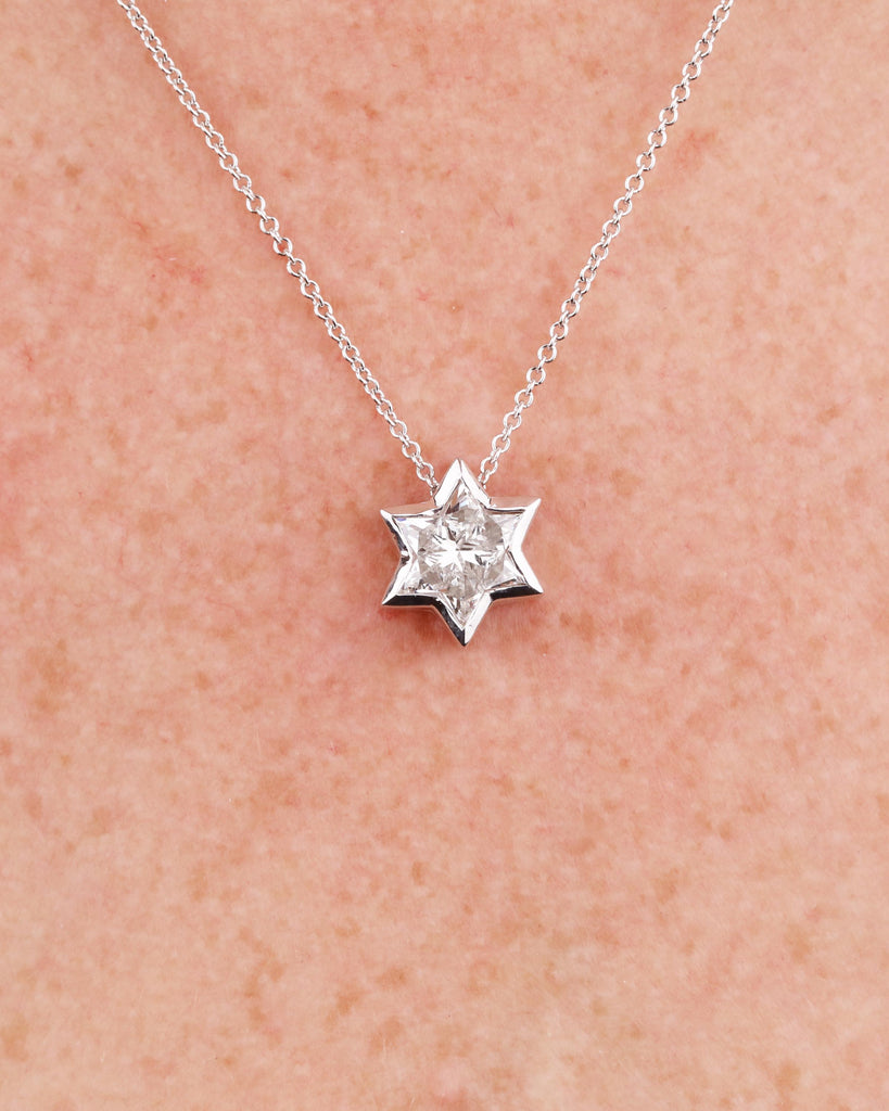 14K Solid Gold Lab Diamond Star of David Necklace | Magen David Necklace | Dainty Jewish Star Pendant for Women | Religious Judaica Jewelry image #4