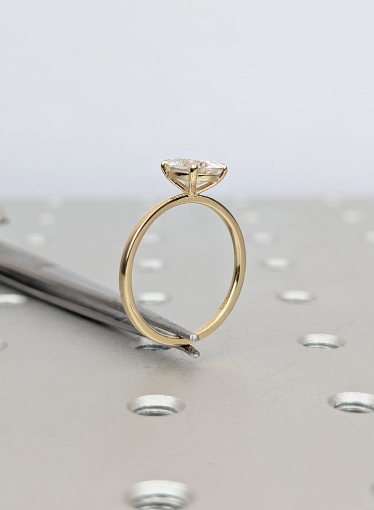 Cushion Cut Moissanite Engagement Ring 14K Gold Solitaire 2ct 3ct High Sparkle Cushion Moissanite Ring Brilliant Travel Ring for Her image #6