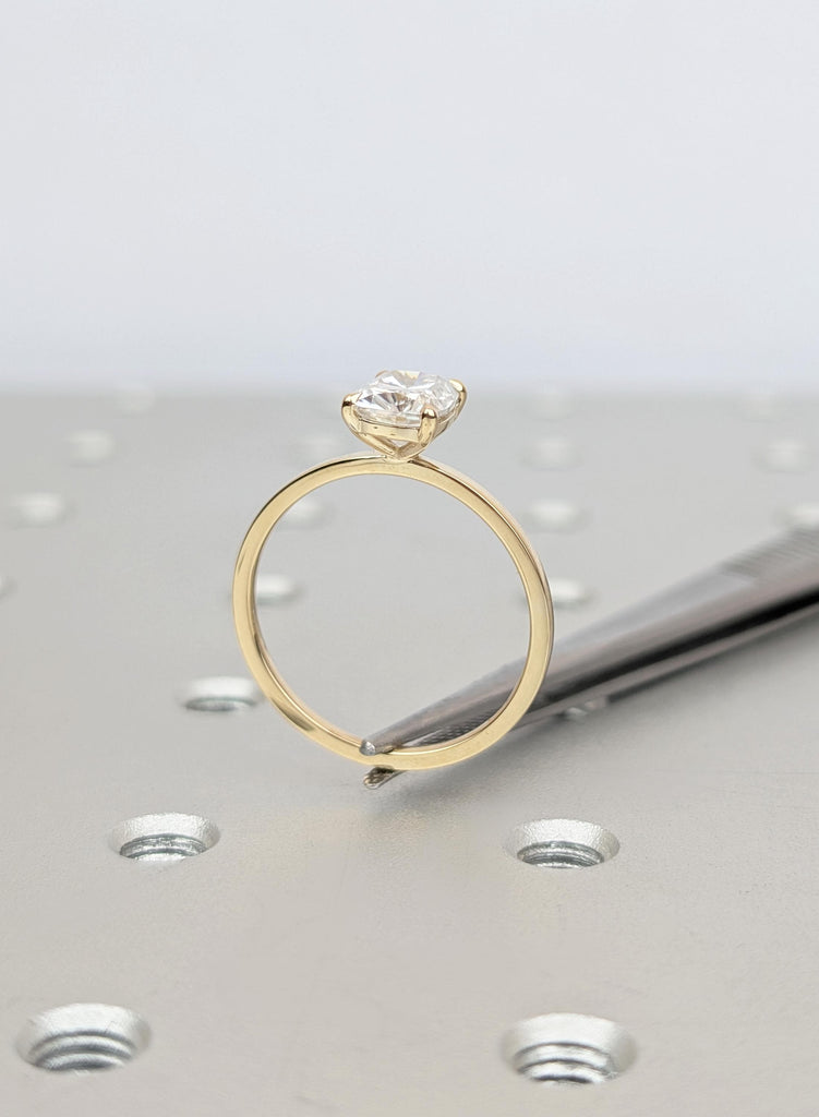 Lab Grown Diamond Engagement Ring, 14k Gold Elongated Cushion Solitaire image #1