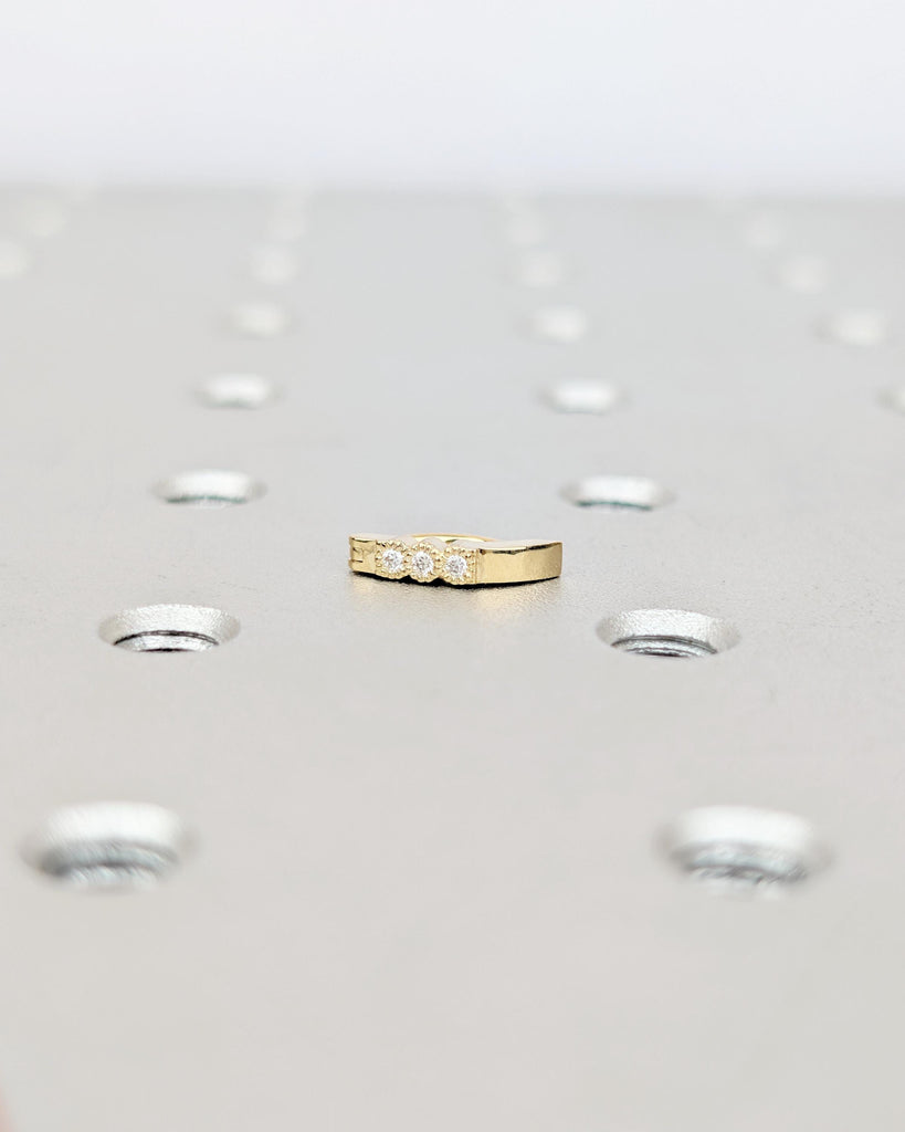 14k Solid Gold Belly Button Ring, Minimalist Lab Diamond Navel Piercing image #9