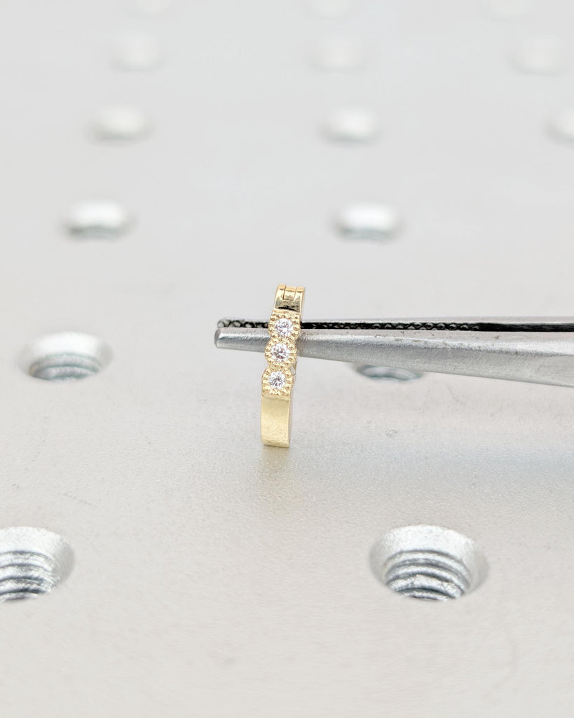 Dainty 14k Yellow Gold Hypoallergenic Navel Ring for Women, Moissanite, Natural Diamond Petite Belly Ring, Personalized Belly Button Jewelry image #1