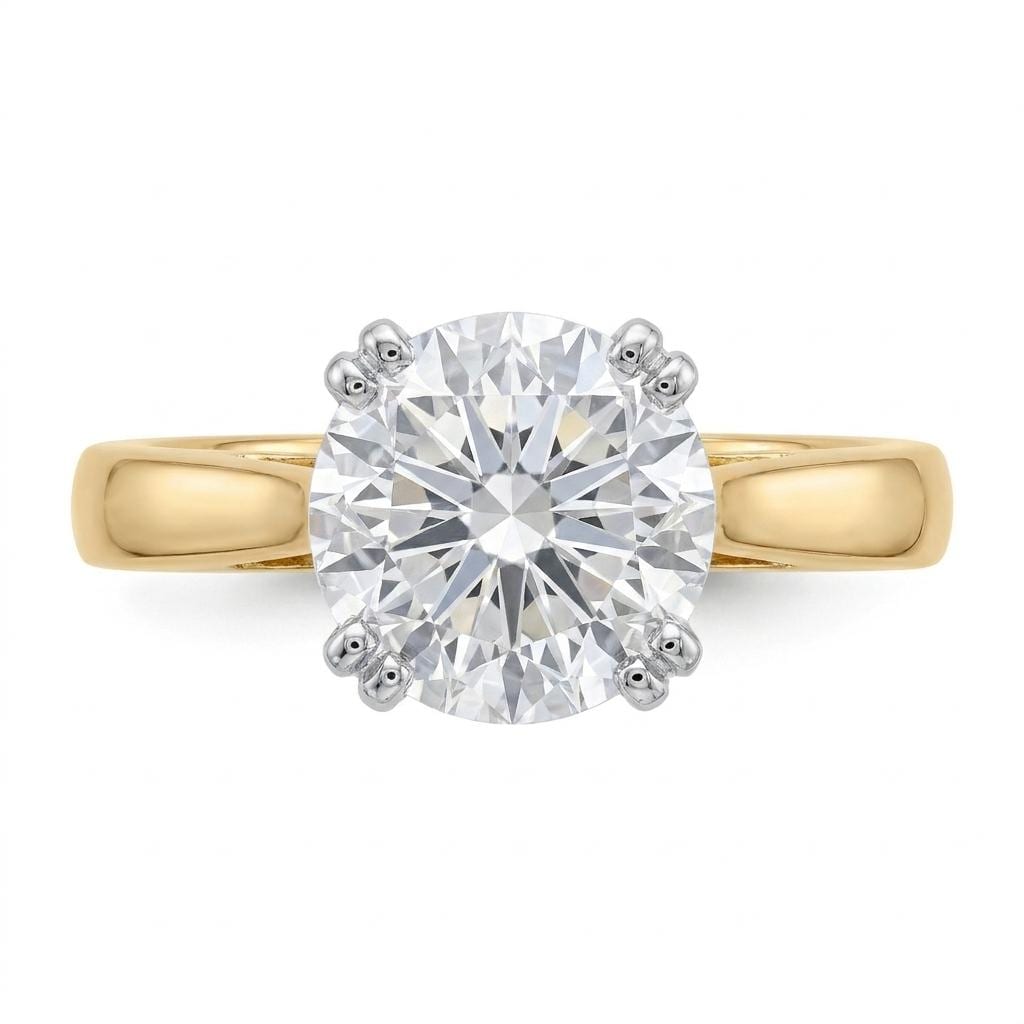 Lab Diamond Engagement Ring, Round Cut Solitaire Ring, Classic Promise Ring for Her, Anniversary Gift Jewelry, Delicate Cathedral Style Ring image #2