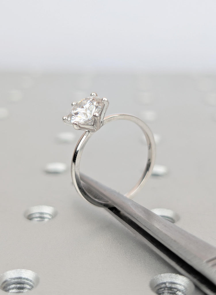 Dainty Minimalist Ring For Women: Round Cut Lab Grown Diamond, 14K 18K Gold Platinum Ring, IGI Certified image #9