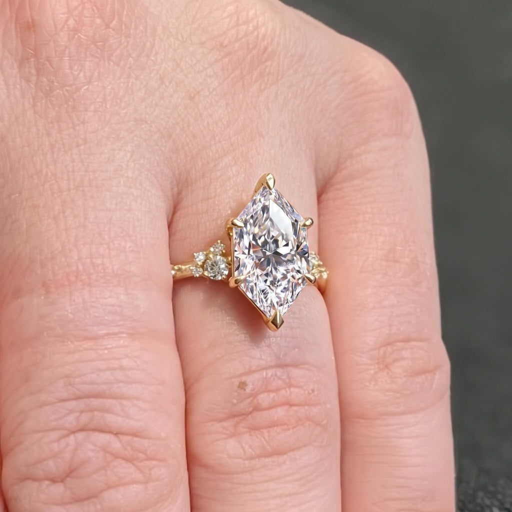 925 Silver or Solid Gold Lab Grown Diamond Proposal Ring | Dutch Marquise cut Ring | Unique Women Bridal Jewelry image #4