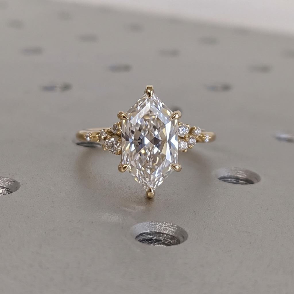 Moissanite Promise Ring for Women | Dutch Marquise cut Art Deco Ring | Anniversary Gift image #1