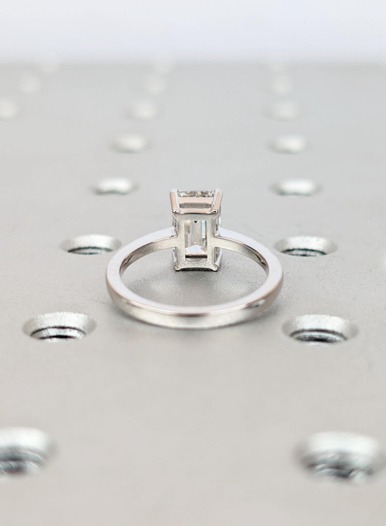 Emerald Cut Lab Diamond Engagement Ring | 14K 18K Gold Ring | Minimalist Solitaire Ring | Bridal Jewelry For Women image #5