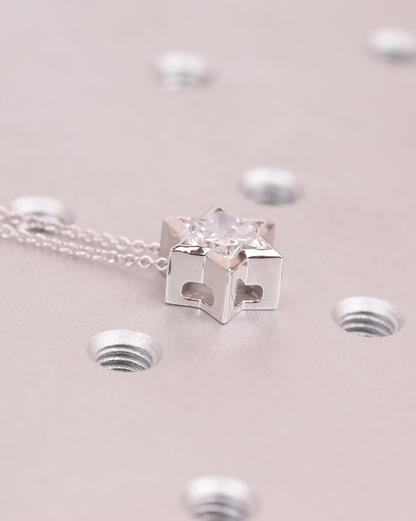 Moissanite Star of David Pendant, Personalized 14k Solid Gold Jewish Jewelry, Magen David Necklace, Bezel Set Star Necklace, Minimalist Gift image #9