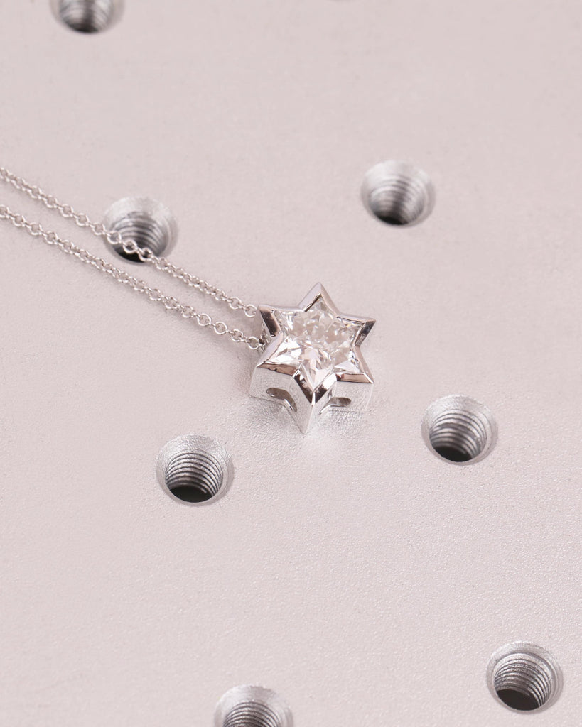 14K Solid Gold Lab Diamond Star of David Necklace | Magen David Necklace | Dainty Jewish Star Pendant for Women | Religious Judaica Jewelry image #7