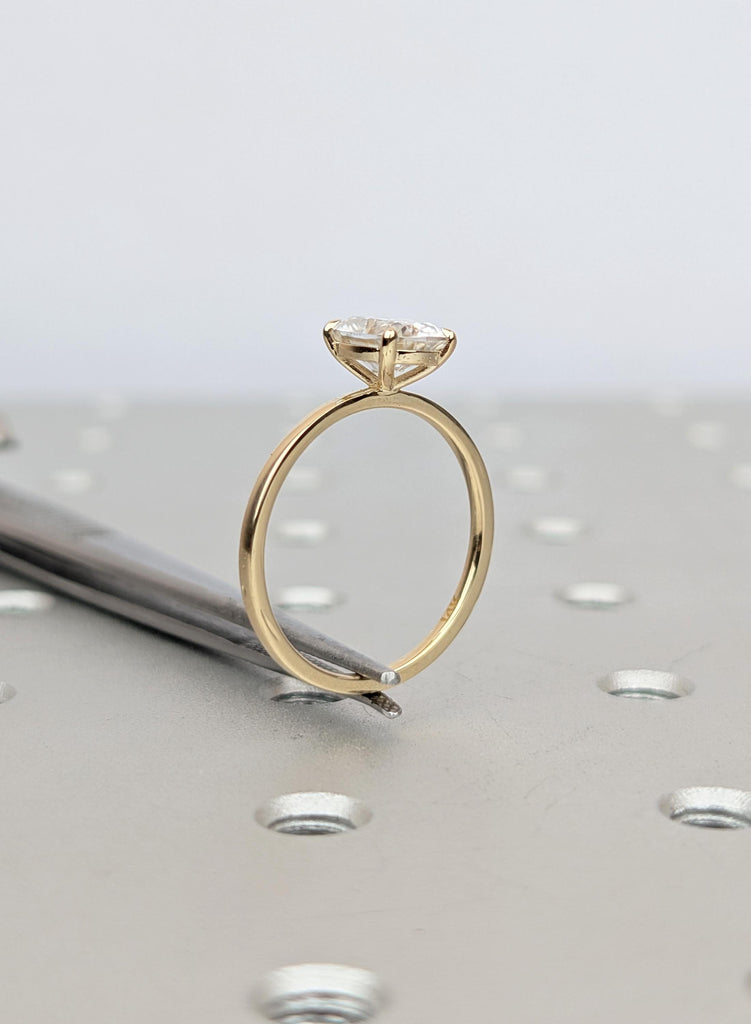 Lab Grown Diamond Engagement Ring, 14k Gold Elongated Cushion Solitaire image #7