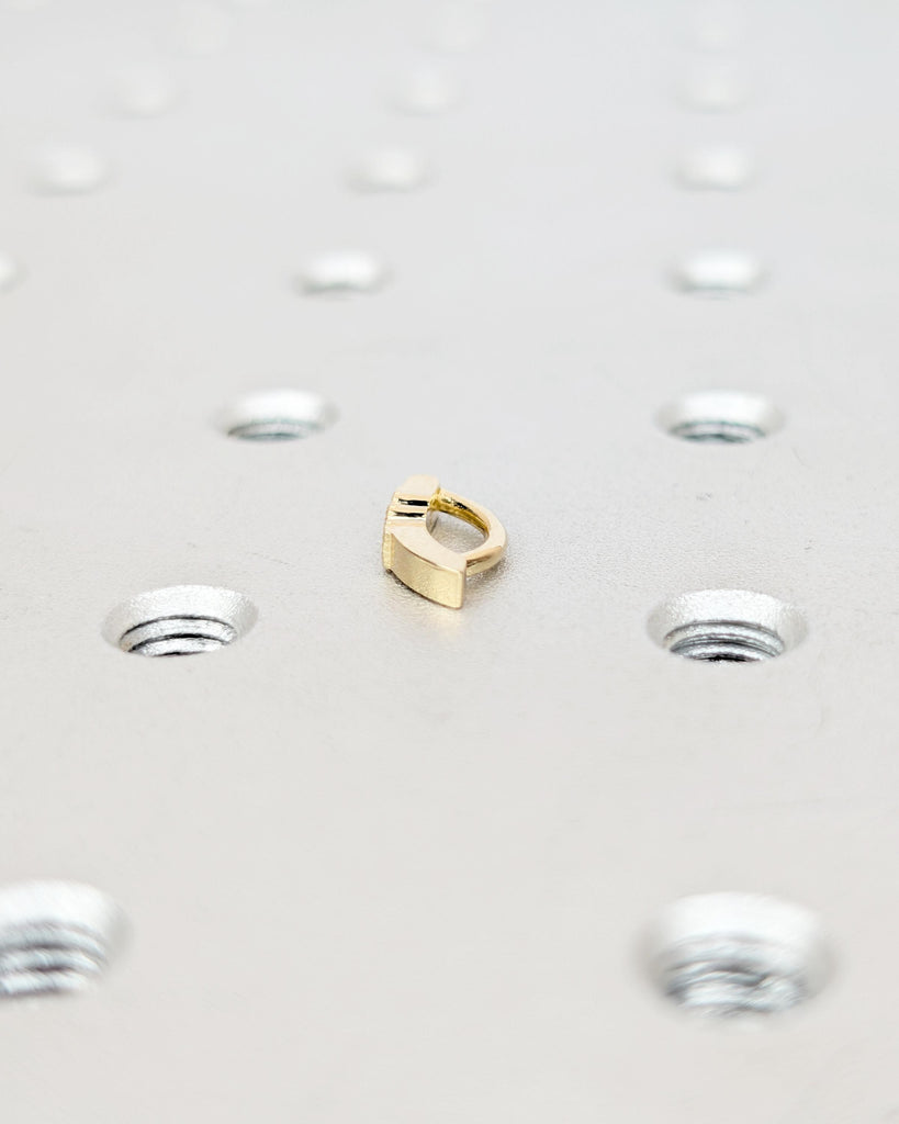 14k Solid Gold Belly Button Ring, Minimalist Lab Diamond Navel Piercing image #5