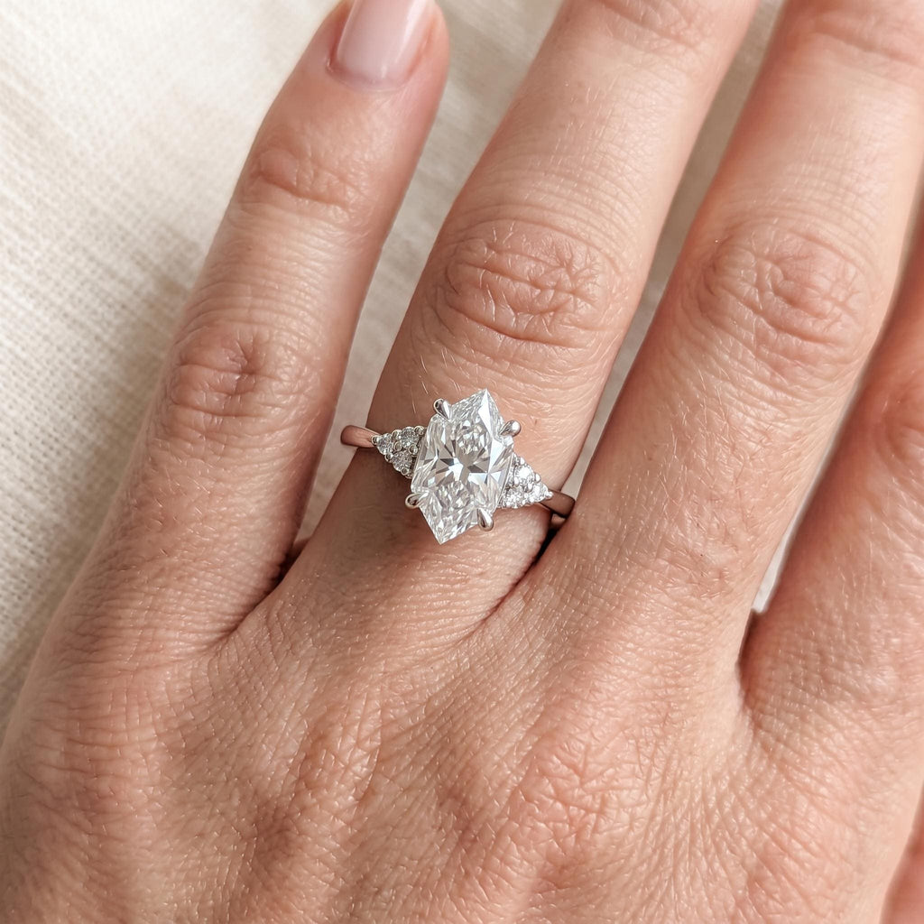 Dutch Marquise Lab Diamond Engagement Rings for Women | Art Deco Promise Ring | Wedding Anniversary Gift image #3