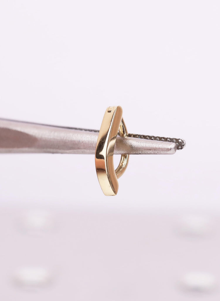 Minimalist Navel Ring, Dainty Plain Belly Button Clicker, Piercing Jewelry, 14K Yellow Gold, Girlfriend Gift image #4