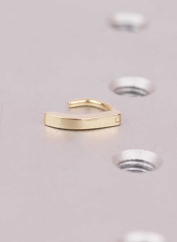 Minimalist Navel Ring, Dainty Plain Belly Button Clicker, Piercing Jewelry, 14K Yellow Gold, Girlfriend Gift image #9